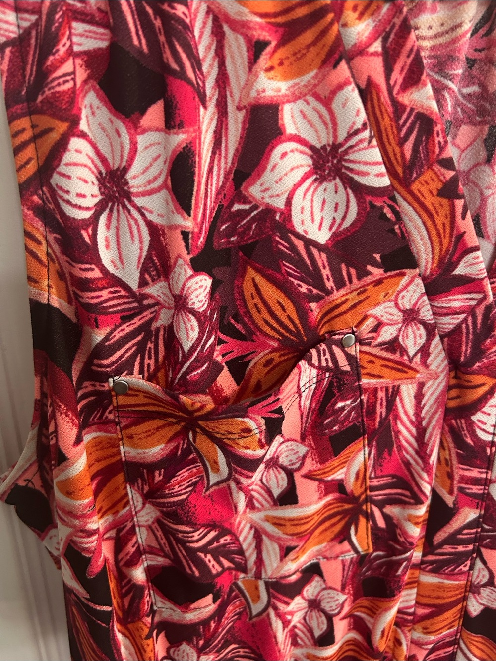 Apt 9 Women's size L Multicolor Floral Dress stretch sleeveless drawstring - Picture 6 of 8
